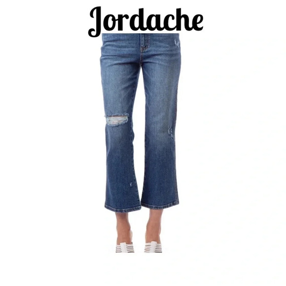 Jordache Farrah Crop Flare Mdwash Size 27